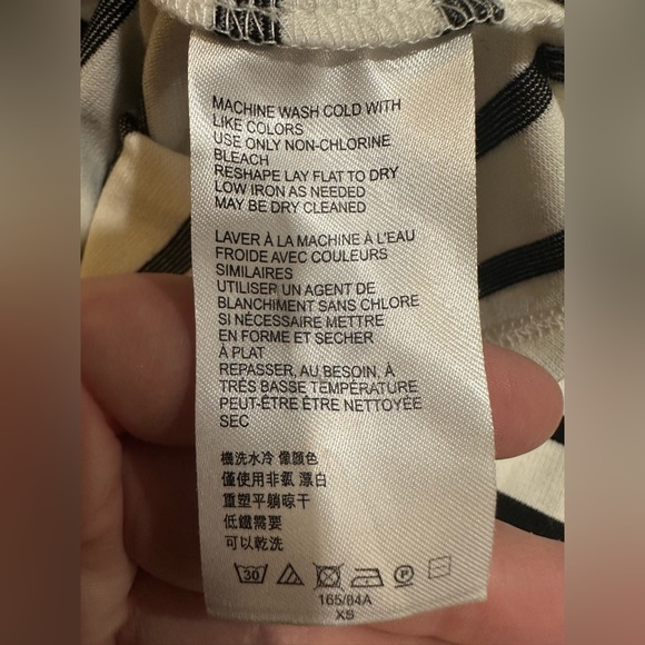 Anthropologie Rosiers Off the Shoulder Black and White Striped Top-Size XS - Picture 6 of 7